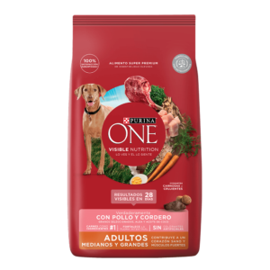 PURINA ONE ADULTOS MEDIANOS Y GRANDES (POLLO Y CORDERO)